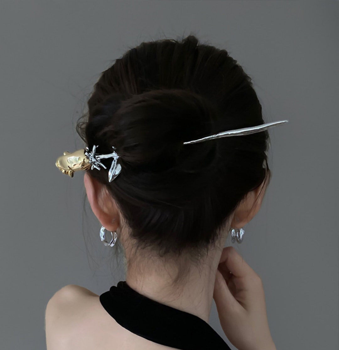 8 Pcs Alloy Hairpin Hair Gems for Women Barrettes for Thick Hair Headwear  for Women Opal Hair Fork Hair Cuff Stick Alloy Chignon Pin Hair Sticks for