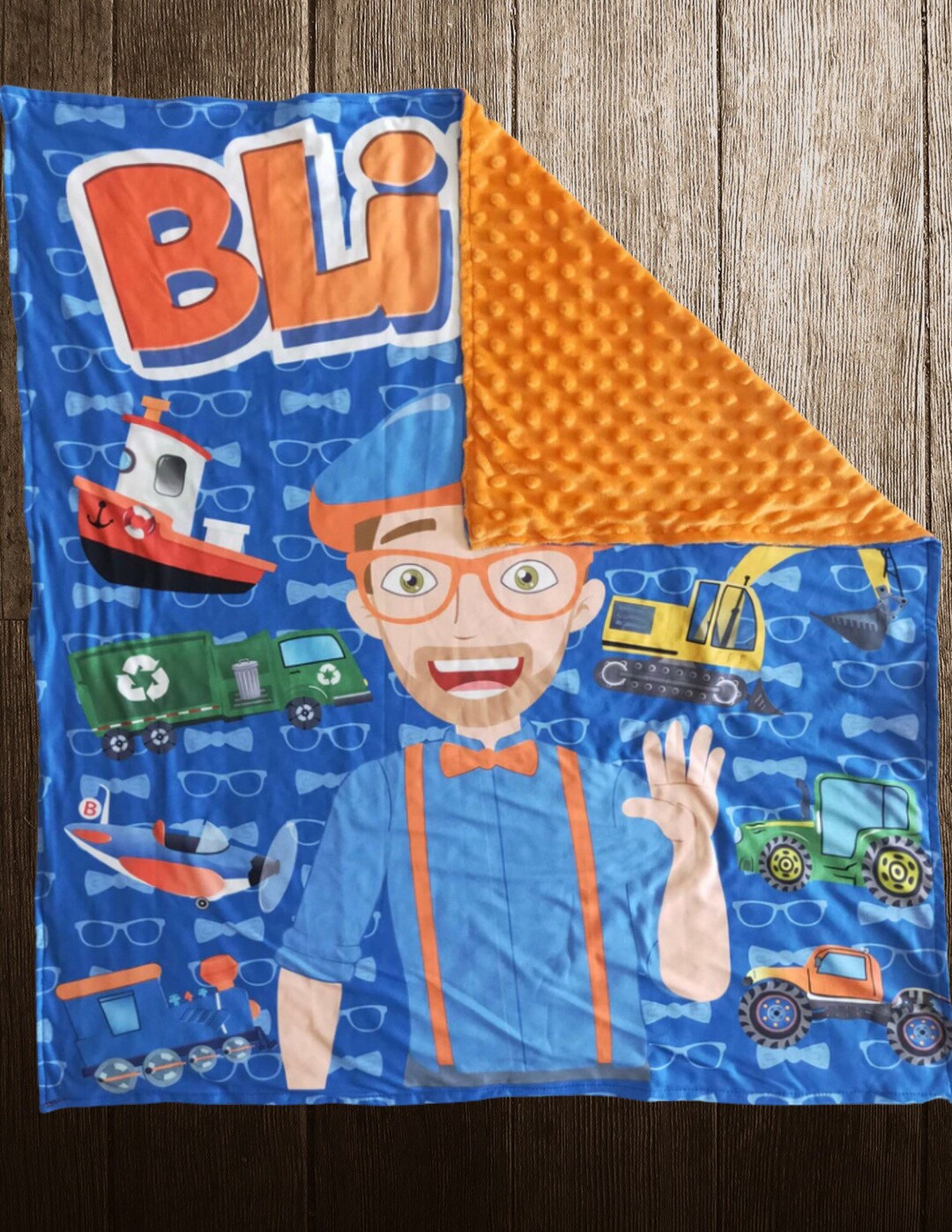 Blippi Minky Backing Blankets Etsy