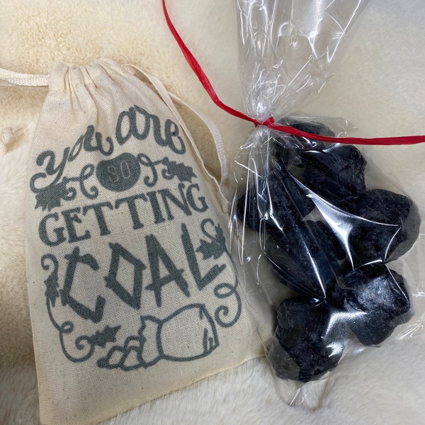 CHRISTMAS COAL SOAP - You Are So Getting Coal - Glycerin Soap in a Muslin bag - Gift Soap - Stocking Stuffer