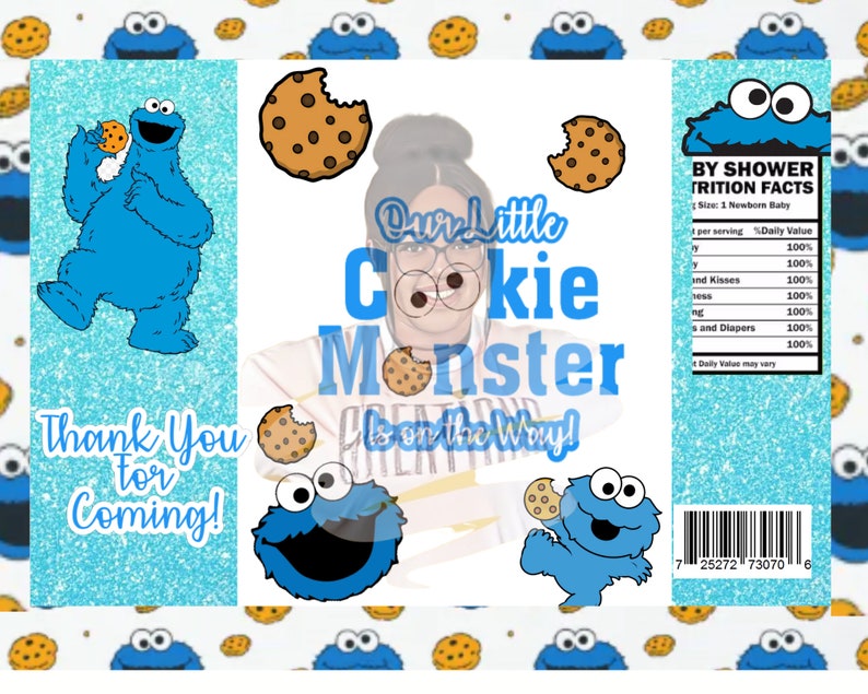 Cookie Monster Baby Shower Chip Bag digital Download Etsy