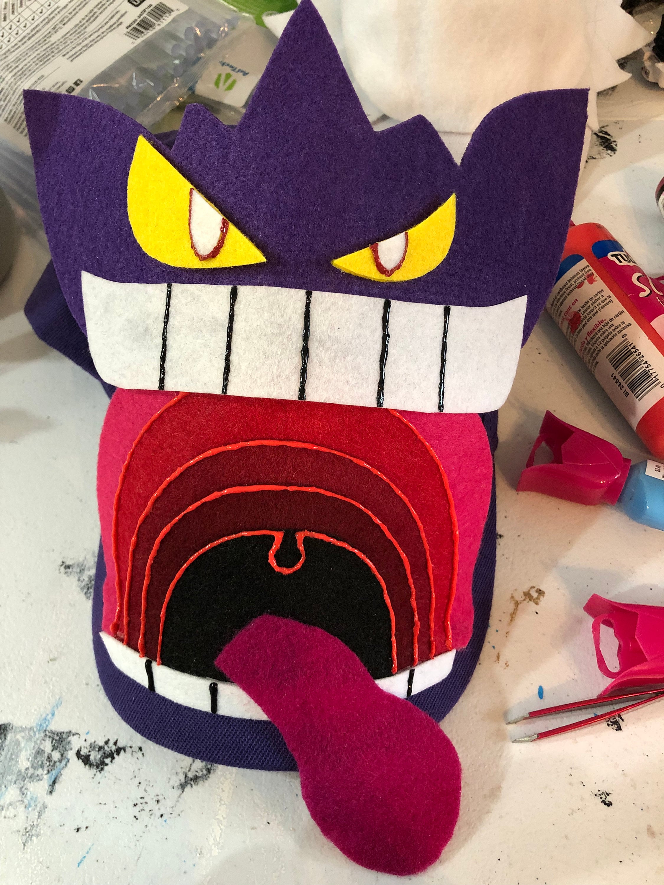 Gigantamax Shiny Gengar: Pokemon Embroidery Plushie Keychain 