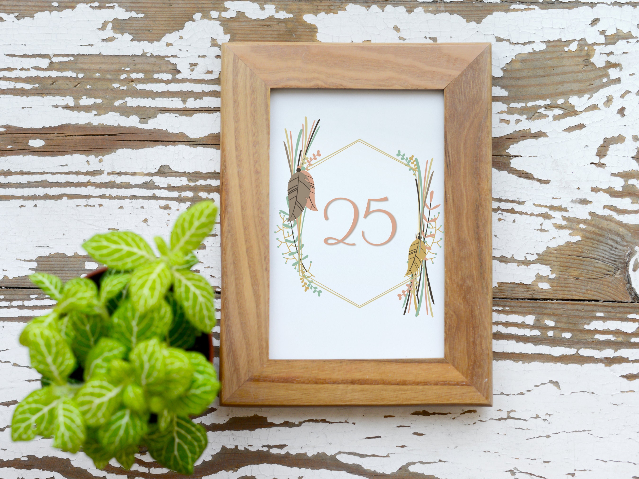 Números de mesa imprimibles de plumas boho, boda hippie imprimible ...