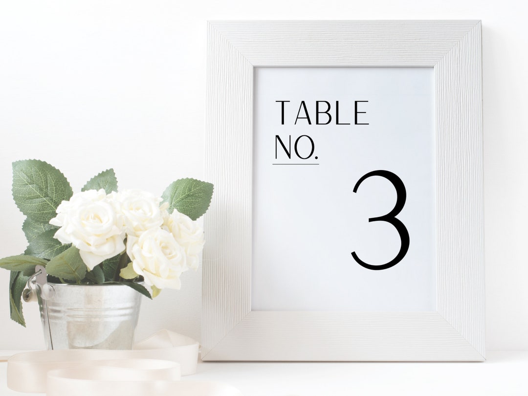 Simple Printable Table Numbers, Element and Modern Design, Wedding ...