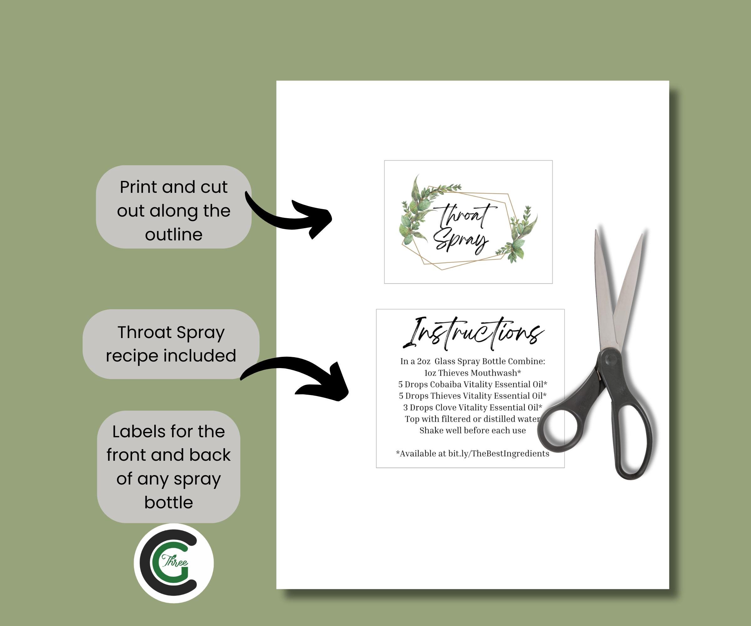 Pray Label Printable Printable Throat Spray Label: Modern Apothecary Design (digital ...