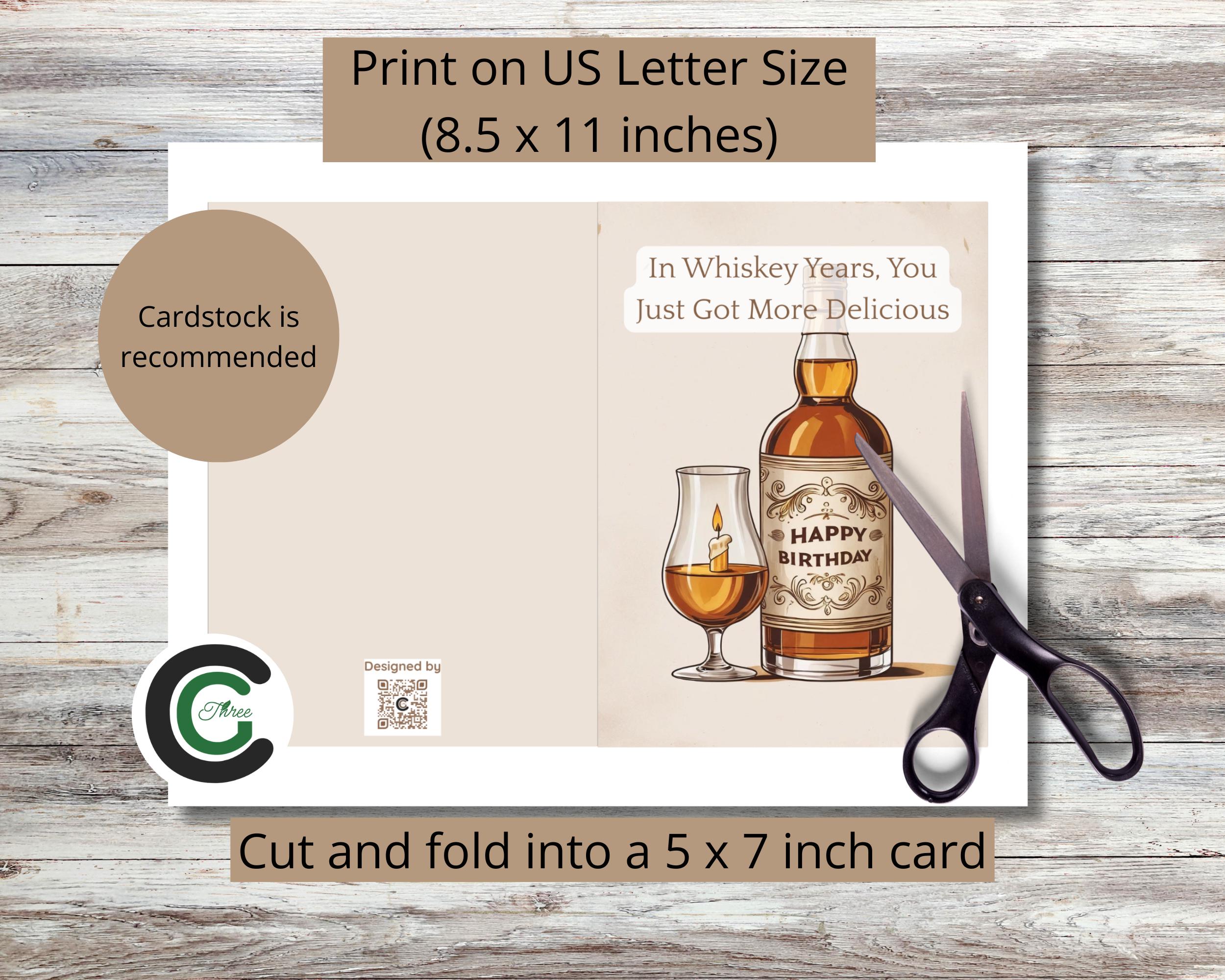 Funny Whiskey Birthday Card Printable Whiskey Lovers Digital Download ...