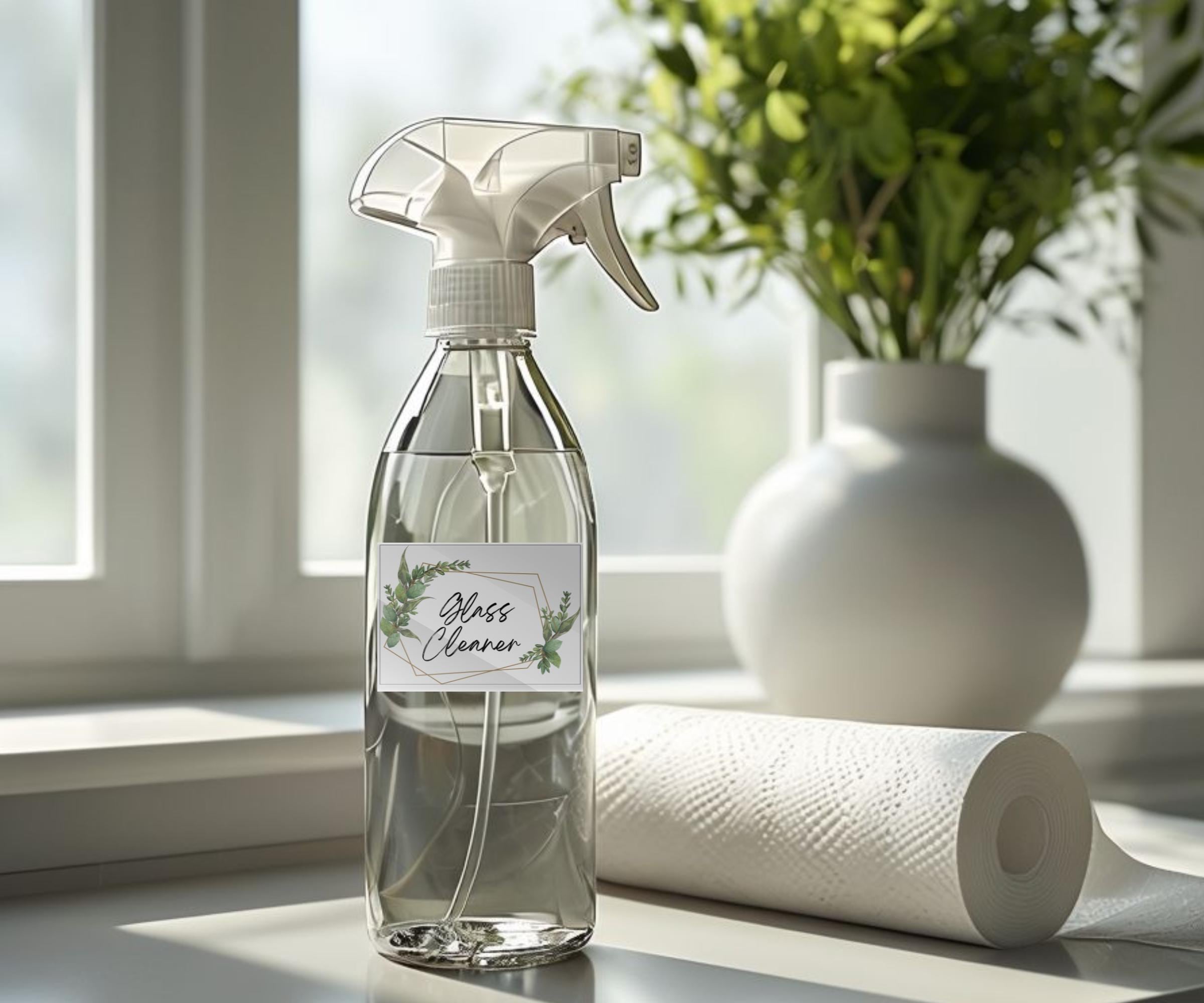 Printable Glass Cleaner Label: Modern Minimalist Design (PDF Download ...