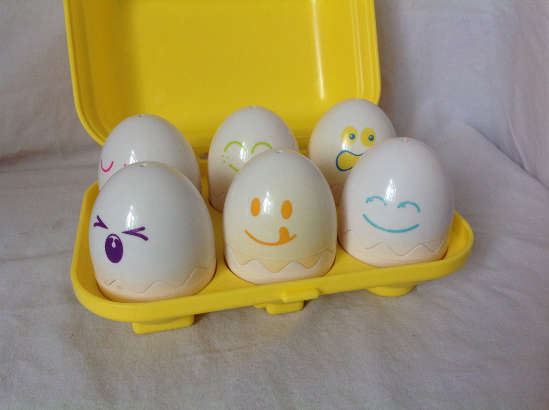 Vintage Plastic Eggs in Box 1990's Shape Sorter Kids Etsy