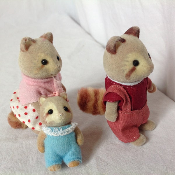 Sylvanian Families Calico Critters Retired Raccoon Family Baby Accessories Rare HTF Vintage Figures