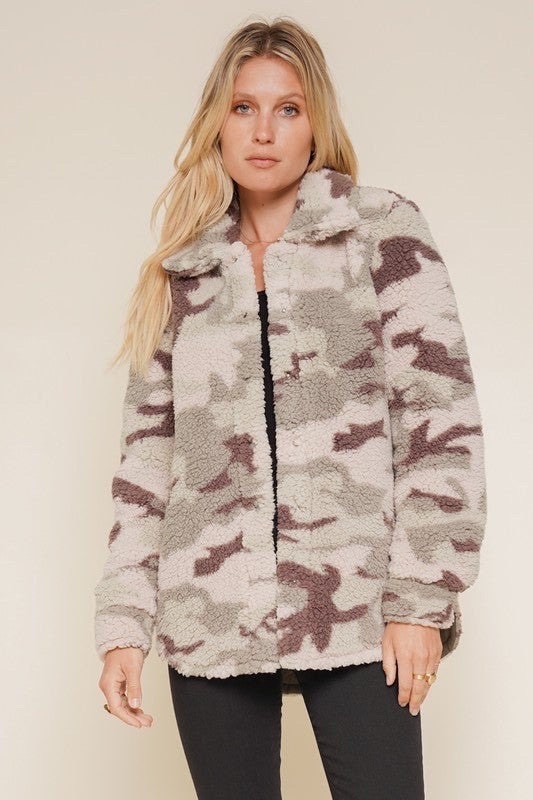 Oversized Womens Camo Sherpa Jacket Warm Winter Coat Womens - Etsy