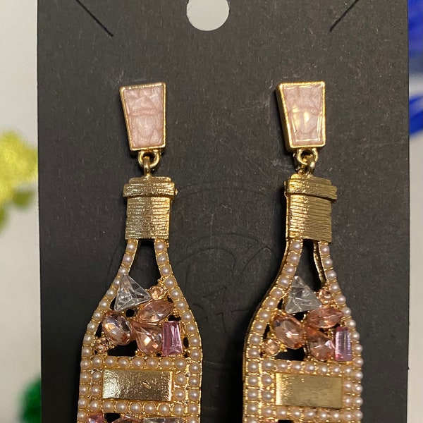 Champagne Bottle Earrings Etsy