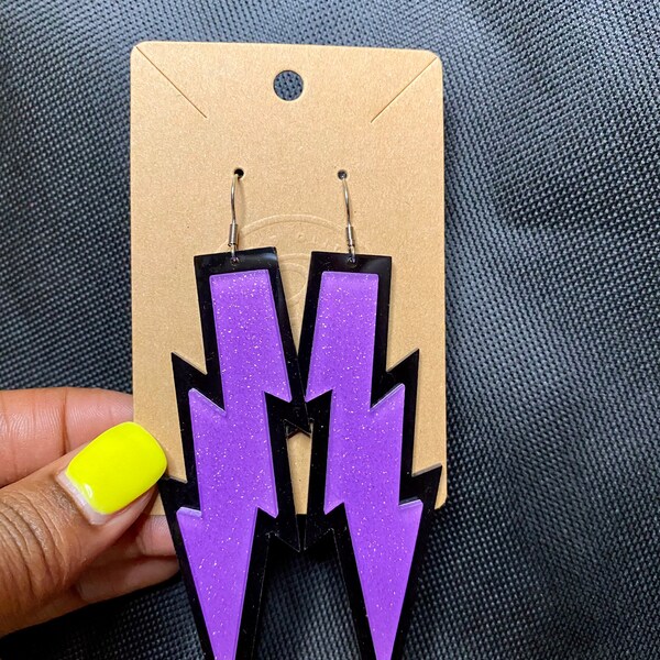 Oversized Lightening Bold 80s Style Earrings main image 1