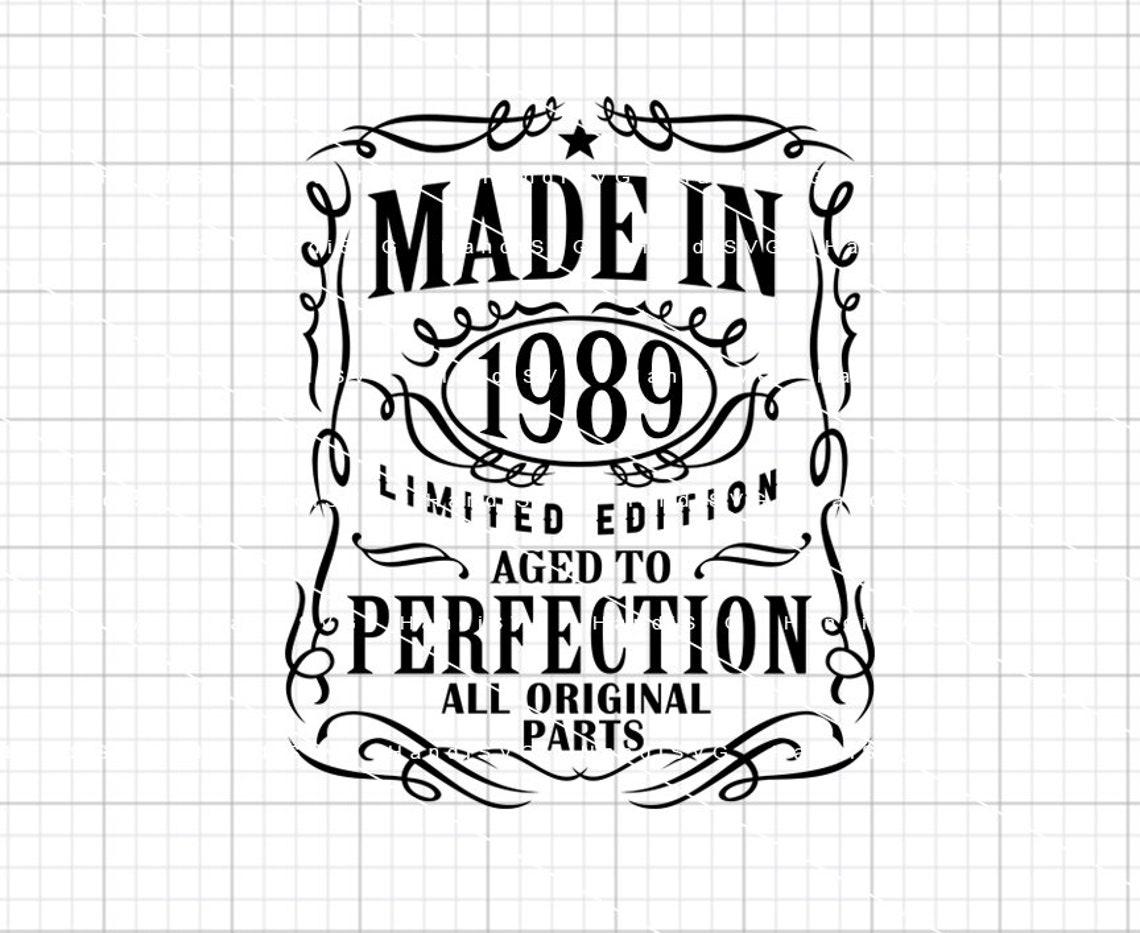 1989 Birthday SVG PNG 1989 Birthday Vintage 1989 Aged to Perfection ...