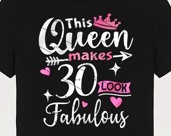 Esta Rainha Faz 30 Parecer Fabuloso SVG 30 Anos 30º Aniversário PNG Vintage 30 Mulheres Ano 30 Presente de Aniversário 30º Aniversário Corte Arquivo Download