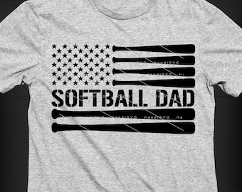 USA Flag Softball Dad SVG PNG digital file baseball cut file download