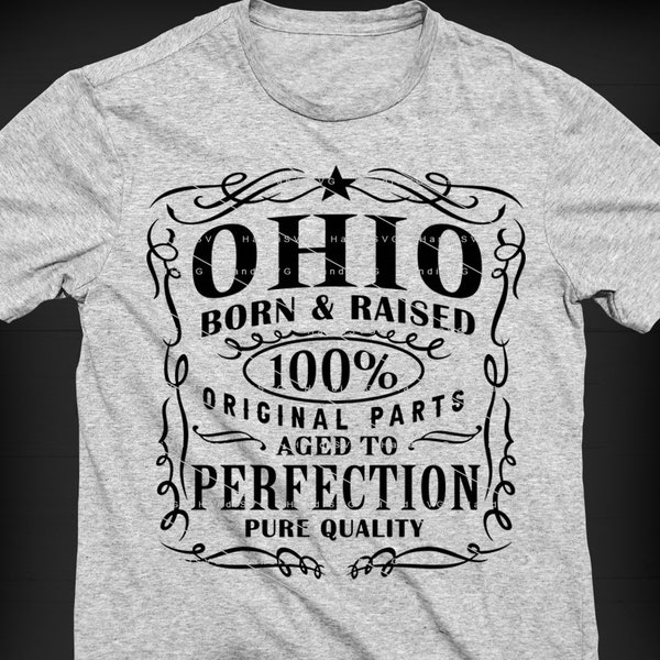 Ohio SVG PNG Vintage Ohio Home USA Aged to Perfection Ohio Cut File Design Download