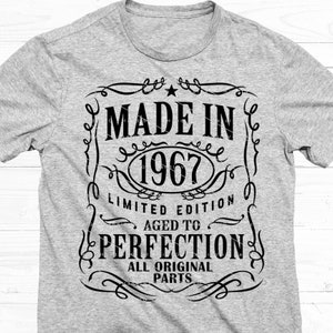 1967 Birthday SVG PNG 1967 Birthday Vintage 1967 Aged to Perfection Year 1967 Cut File Age 1967 Design Download