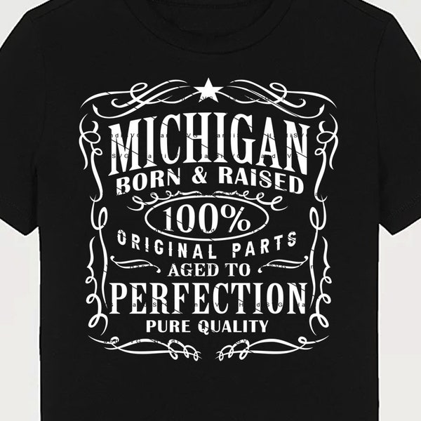 Michigan SVG PNG Vintage Michigan Home USA Aged to Perfection Michigan Cut File Design Download