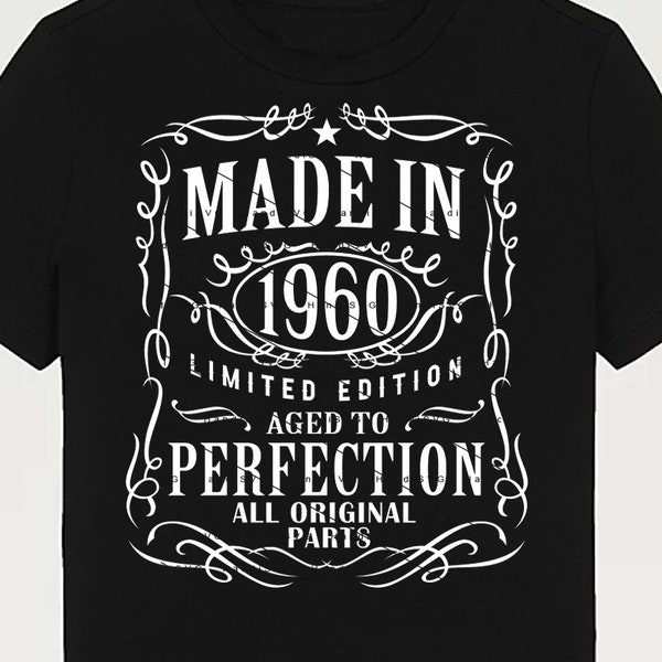 1960 Birthday SVG PNG 1960 Birthday Vintage 1960 Aged to Perfection Year 1960 Cut File Age Design Download