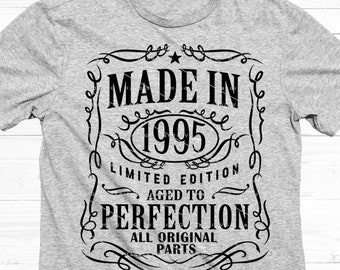 1995 Birthday SVG PNG 1995 Birthday Vintage 1995 Aged to Perfection Year 1995 Cut File Age 1995 Design Download