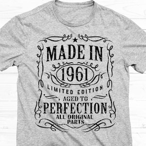 1961 Birthday SVG PNG 1961 Birthday Vintage 1961 Aged to Perfection Year 1961 Cut File Age 1961 Design Download