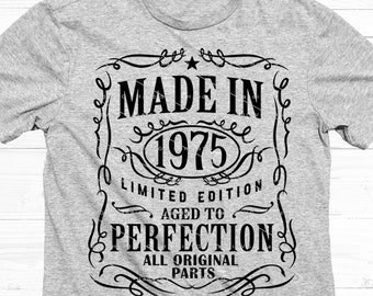 1975 Birthday SVG PNG 1975 Birthday Vintage 1975 Aged to Perfection Year 1975 Cut File Age 1975 Design Download