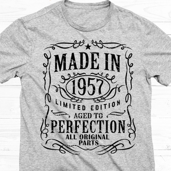 1957 Geburtstag SVG PNG 1957 Geburtstag Vintage 1957 Aged to Perfection Year 1957 Cut File Age Design Download