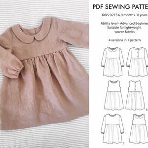 Amy Dress PDF sewing pattern | sizes 6-9 months - 8 years
