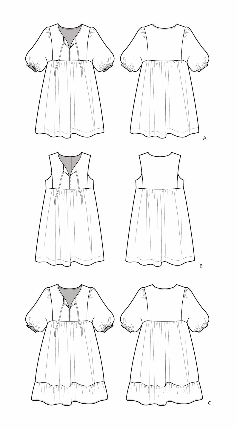 Isobel Dress PDF sewing pattern boho-style, linen, cotton, summer, picnic dress, women's image 9