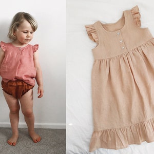Charlie Tank & Dress pdf-naaipatroon - maten 0-3 m - 8 jaar | Top en jurk voor baby-, peuter- en meisjeshemd, ruches