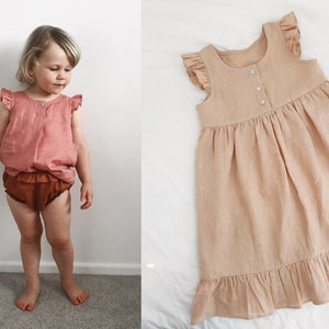 Charlie Tank & Dress PDF sewing pattern - sizes 0-3m - 8yr | baby, toddler and girl's singlet top and dress, ruffle detail