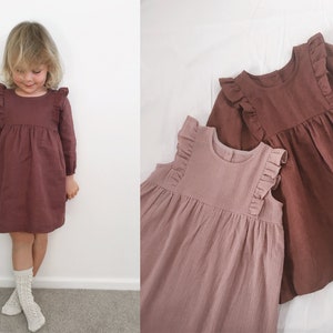 Evie Kleid- PDF Schnittmuster, Größen 6-9m - 8yr | Baby & Kleinkind, Mädchen Langarm, ärmelloses Kleid