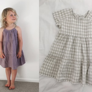 Lucy Dress PDF sewing pattern - sizes 6-9m - 8yr | short sleeved & sleeveless, tiered dress, baby and toddler dress