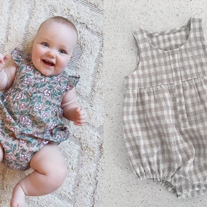 Lottie Romper - PDF sewing pattern | sleeveless baby & toddler romper suit, summer romper, infant onsie, bubble romper