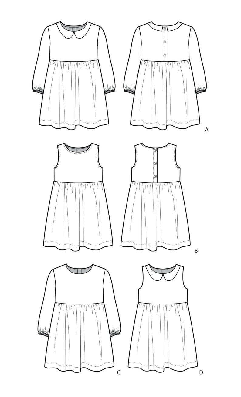 Amy Dress PDF sewing pattern sizes 6-9m 8yr baby & toddler dress, party dress, peter pan collar dress image 8