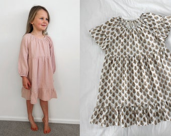 Lizzie Dress - PDF sewing pattern sizes 6-9m -8yr | short & long sleeve