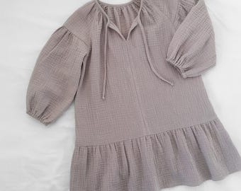 Patrón de costura de vestido y blusa bohemios en PDF: tallas para niñas de 6 a 9 meses a 8 años