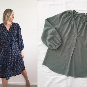 Ada Peasant Top & Dress PDF Sewing Pattern: Women&#39;s Sizes AU 6-28