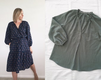 Patrón de costura en PDF para blusa y vestido campesino Ada: tallas de mujer AU 6-28