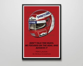Niki Lauda Casco Cita F1 Imprimir