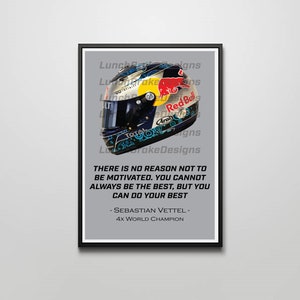 Sebastian Vettel Helmet Quote F1 Print