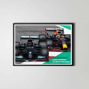 Lewis Hamilton vs Max Verstappen F1 Print