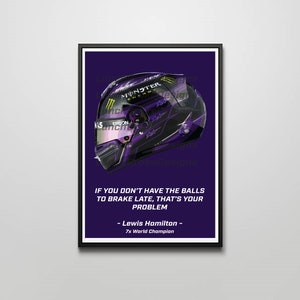 Lewis Hamilton Helmet Quote F1 Print