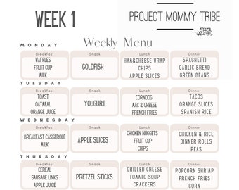 Dinner Duty Chore Chart INSTANT DOWNLOAD children jobs family