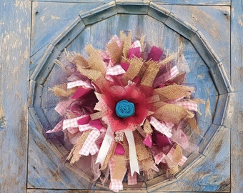 all season farmhouse style rag door wreath