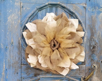 all season farmhouse style rag door wreath