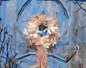 all season farmhouse style rag door wreath