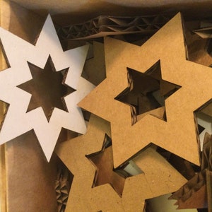 Conjunto de estrellas de cartón. Más de 90 estrellas. Árbol de Navidad, decoración del hogar, decoración de fiestas, arte de pared, decoración de invierno, artículos para fiestas, proyectos de bricolaje.