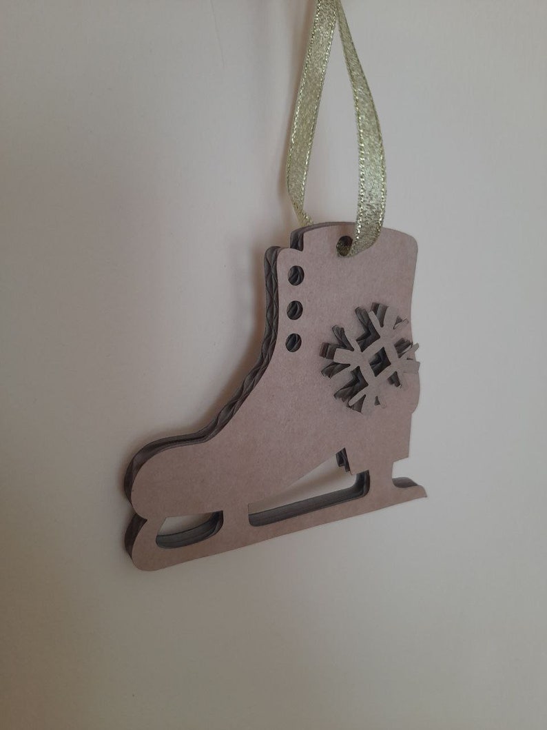 Christmas skates. Set of 4. Christmas tree and home decoration, laser cut cardboard, party decor, holiday decor, winter decor, party supply image 6