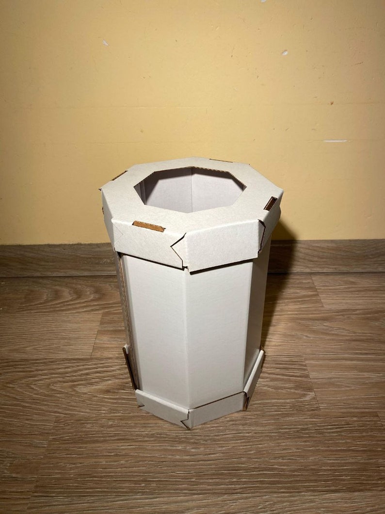 Poubelle en carton, poubelle pour déchets papier et déchets plastiques, écologique, respectueuse de l'environnement, différentes tailles Blanc