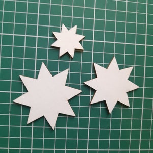 Formas de estrellas - recortes de cartón. Árbol de Navidad, decoración del hogar y de fiestas, arte de pared, decoraciones de fiesta, proyectos de bricolaje, diferentes tamaños.